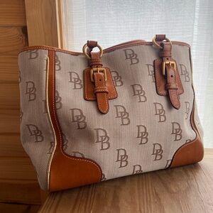 Dooney & Bourke Brown and Tan Structured Tote